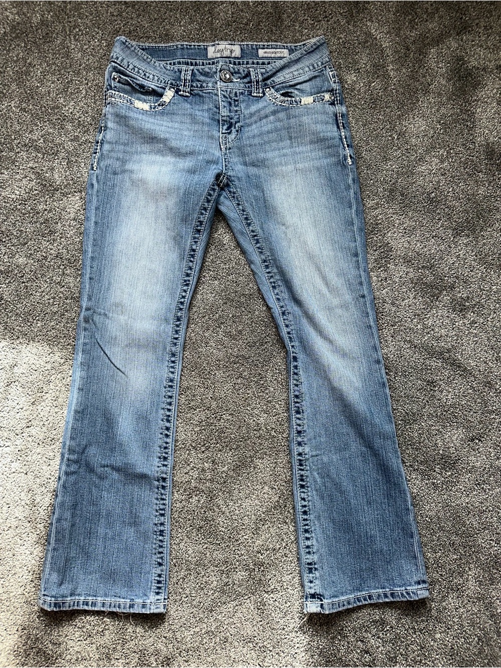 Daytrip Light Wash Bootcut Jeans with Faded Front